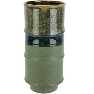 I.GE.A. »Blumenvase aus Keramik, geriffelt, Zylinderform, matt glänzend« Keramikvase, Dekoration, Vase für Blumen, Zweige und Kunstblumen,