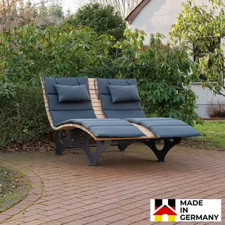 Home Deluxe Wellenholzliege 148 x 105 x 152 cm Naturbelassen