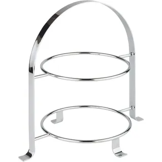 APS Serviergestell – Hochwertige Etagere aus verchromtem Metall für Zwei Teller mit einem max. Ø von 27cm – Gesamthöhe 30cm (Teller Nicht enthalten)