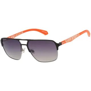 Sonnenbrille SUPERDRY "Modell 995064", Herren, schwarz, orange, matt, Sonnenbrillen Sonnenbrille, Form Pilot, Logoschriftzug auf Bügel, Kombifassung