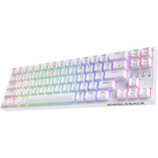 LTC NB681 Nimbleback Mechanische Tastatur, 65% Layout, RGB-Hintergrundbeleuchtung, Hot-Swap-fähigem braunen Schalter und Stand-Alone-Pfeil-/Steuertasten, Weiß