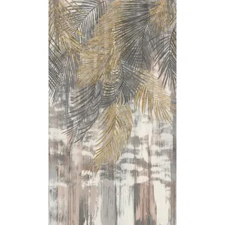 A.S. Création Livingwalls Vliestapete - Tapete Palmenblätter in Gold, Beige und Weiß - Wandtapete für verschiedene Räume - Wandbild XXL 2,80 m x 1,59 m