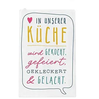 Grafik-Werkstatt Geschirrtuch |Trockentuch mit lustigem Spruch | Unsere Küche