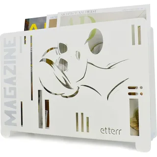 etterr | Zeitschriftenständer | 100% Stahl | Zeitungsständer Modern | Magazine Holder | Zeitschriften Aufbewahrung | Magazinhalter | Zeitungskorb weiß | Briefhalter