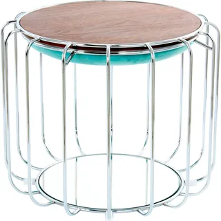 Kayoom Beistelltisch »Pouf Comfortable 110, abnehmbares und wendbares Oberteil«, (1 St.), praktisch umzuwandeln in Tisch oder Hocker, mit Spiegelglas