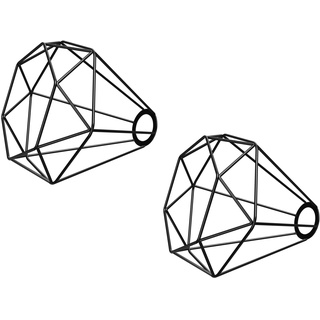 ledscom.de 2 Stück Käfig-Lampenschirm, schwarz, 200mm Ø