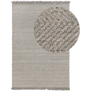 benuta pure Wollteppich Lars Hellgrau 80x150 cm - Naturfaserteppich aus Wolle