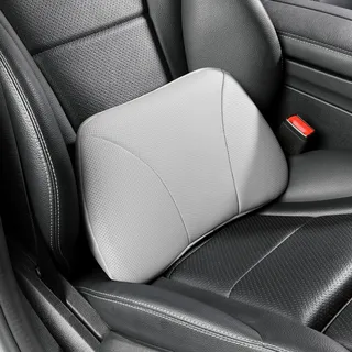 POKSRI Echtes Rindsleder Kissen lordosenstütze Auto,Memory Foam Kissen,lendenkissen,Echtes Leder Rückenlehne,deko,blackroll,Outdoor,Kissen,Sofa(Grau,1p)