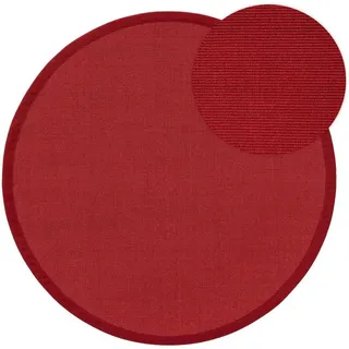 Kunstloft Sisalteppich Sana Rot ø 250 cm rund , Naturmaterialen , Beton Optik , Rund , 250x1 cm , Gots , für Fußbodenheizung geeignet , Teppiche und Böden, Teppiche