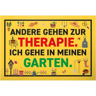 DankeDir! Therapie Garten Schild - 30 x 20 cm - Wanddeko Haustüre Spruch Spruchschild Geburtstagsgeschenk Wandschild Türschild - Nachbarn Freunde Geschenkidee Geschenk
