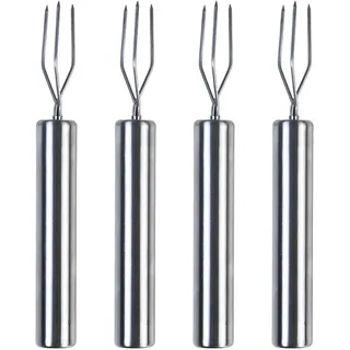 4 Stück Pellkartoffelgabel, Edelstahl Kartoffelgabel, Maiskolben-Spieße, Grillgabel für Gemüse, Obst und Grillgut
