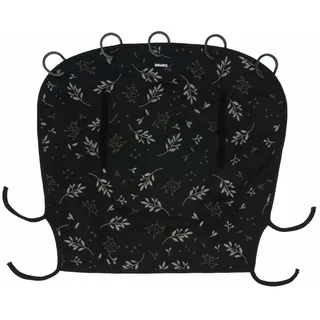Dooky - Sonnenschutz für Kinderwagen, Buggy & Babyschale - Schwarz mit Blättern - Sonnensegel Wetterschutz, Regenschutz Kinderwagen, Sonnenschutz, Sonnenschirm - Baumwolle - LxBxH = 26x3x18 cm