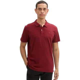 Poloshirt TOM TAILOR "Basic", Herren, Gr. 3XL, rot (bordeaux), Piqué, Obermaterial: 100% Baumwolle, unifarben, normal, Flachstrickbündchen, Shirts Poloshirt, Baumwoll-Piqué
