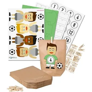 Basteladventskalender Fußballer Trikot grün Hose weiß + Sticker weiß