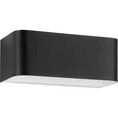EGLO LED Wandleuchte Sania 4, Up und Down Leuchte, Wandlampe aus Aluminium in Schwarz und Weiß, Wandspot für Flur und Wohnzimmer, warmweiß, 20 x 8 cm