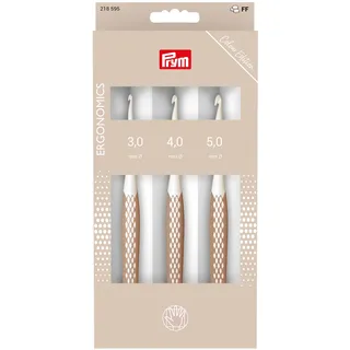 Prym Ergonomics Prym 218595 Wollhäkelnadel-Set, prym.ergonomics, taupe, 3/4/5 mm