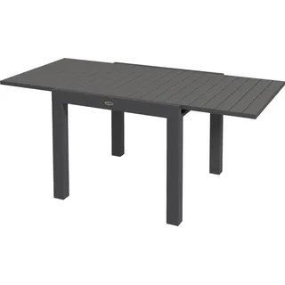 Gartentisch Esstisch Für 6 Personen Terrassentisch Erweiterbarer Balkontisch Bis 70 Kg Belastbar Aluminium Grau 81/162 X 80 X 75 Cm - Grau
