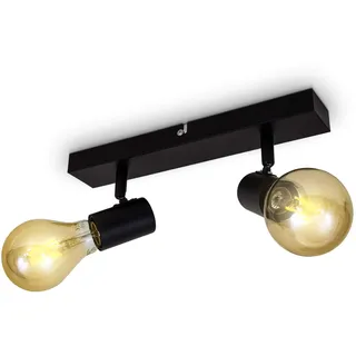 B.K.Licht Deckenlampe 2 E27 schwenkbar Schwarz Metall