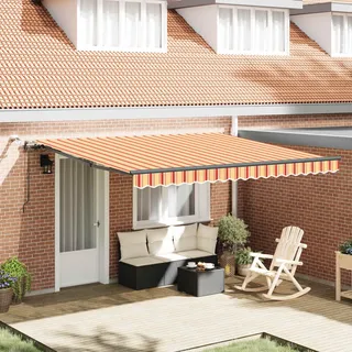 vidaXL Markisenstoff mit Gelb und Orange 400 x 300 cm Polyester - Gelb
