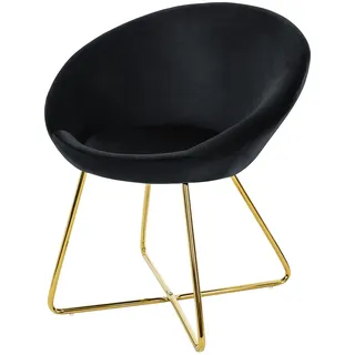 ML-Design Esszimmerstuhl Samt Schwarz/Gelb
