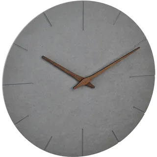 TFA Moderne Beton-Optik Wanduhr 29,7 cm 60.3071.10 grau