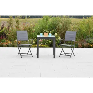 Merxx Florenz Set 3-tlg. 2 Klappsessel Balkon-Tisch Ausziehbar 65 (130) x 65 cm
