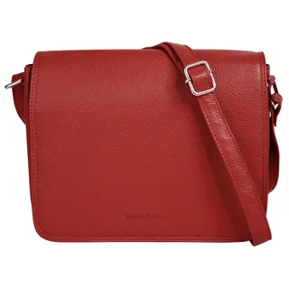 Umhängetasche BRUNO BANANI, Damen, Gr. B/H/T: 24cm x 19cm x 7cm onesize, rot, Leder, leicht glänzend, unifarben, Taschen Umhängetasche, echt Leder