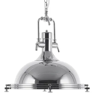 Beliani Hängeleuchte Ebron 38/38/94 cm , Silberfarben , Metall , E27 , 38x94x38 cm , Lampen & Leuchten, Innenbeleuchtung, Hängeleuchten, Pendelleuchten