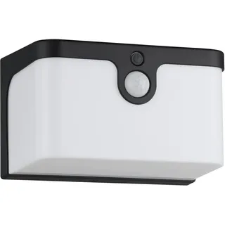 EGLO LED Wandlampe außen Croara, Outdoor Solarlampe mit Bewegungsmelder, Außenlampe solar, Außenbeleuchtung aus Kunststoff in Anthrazit und Weiß, warmweiß, IP44