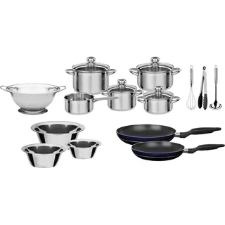 GSW Silver Star Topf-Set 7-tlg. Bratentopf + Fleischtopf + Bratpfanne + Stieltopf