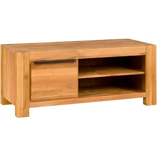 Lowboard HOME AFFAIRE, braun, B:125cm H:51cm T:45cm, Holz teilmassiv, Sideboards, Lowboard, 2 offene Fächer, 2 Holztüren inkl. Dämpfer, teilmassiv