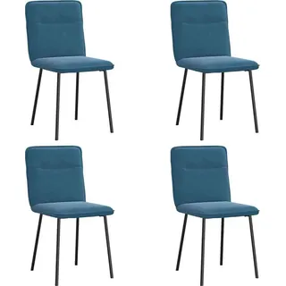 vidaXL Esszimmerstühle 4 Stk. Blau Samt - Blau
