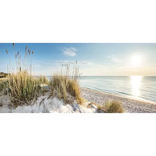 Bönninghoff Leinwandbild "Wandbild STRAND XXL 90x200 cm – Leinwandbild Keilrahmen Deko modern" Düne  Strand 1 Stk. tlg. auf Keilrahmen gespannt, farbe rahmen: kein rahmen, farbe bild(er): weiß, blau, gelb