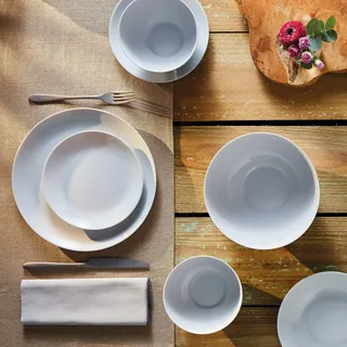 Tafelservice Diwali Granit 19-teilig LUMINARC Hartglasgeschirr Geschirrset Tafelset Essservice Geschirr - Grau