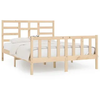 vidaXL Massivholzbett ohne Matratze 120x200 cm Kiefernholz - Braun