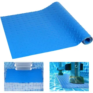 LALAGO Schwimmbadleitermatte, 40x90 cm, Groß Schwimmleitermatte, Poolleitermatte mit Rutschfester Textur, rutschfeste Trittmatte, Poolunterlage für Treppen, Leitern, Trittleiter (Zickzack)