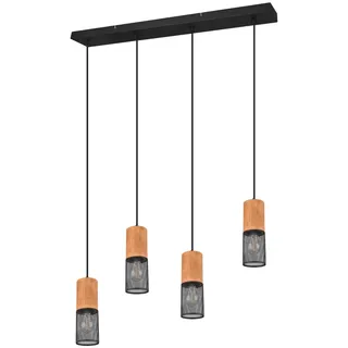 Trio Tosh 4-flg. 60 cm Schwarz matt Holz