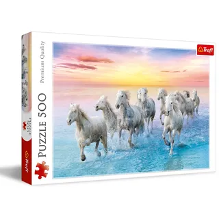 Trefl S.A. Trefl - Puzzle 500 Teile, Weiße Pferde im Galopp, Klassische Puzzles | Für Kinder und Erwachsene ab 10 Jahren, hohe Qualität, kreative Unterhaltung, passgenau, Entspannung