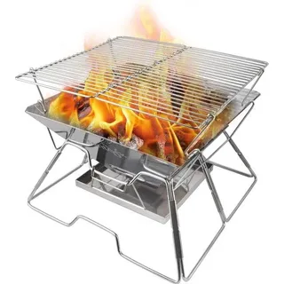 Klappgrill aus Edelstahl für Camping und Picknick