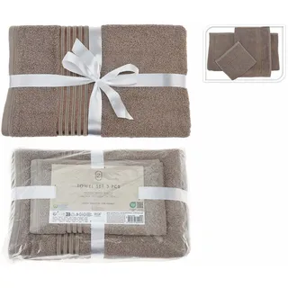 Essentials Handtuch-Set Taupe (3 Teile) - Taupe