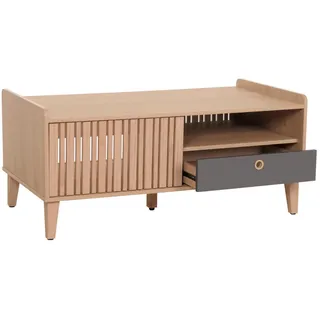 MCW Couchtisch rechteckig Beige , Holz , 114x52x59 cm , Wohnzimmer, Wohnzimmertische, Couchtische