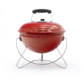 KEKAI Tahoe Tragbarer Holzkohlegrill, 37 x 37 x 44 cm, mit Transportsystem und Sicherheitsverriegelung, Edelstahl, emailliert, mit verstellbarem Gitter