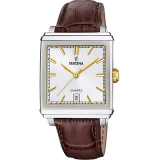 Festina F20681/4 Herrenuhr Rechteckig Zweifarbig mit Lederband