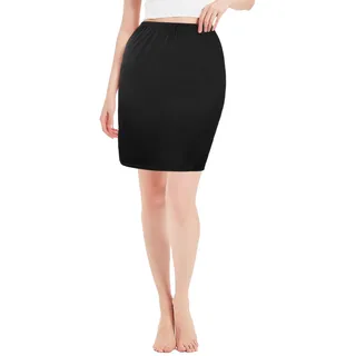 ACWOO Damen Unterrock kurz, Solide Kurzer Rock Innen Unterrock, Kurz Halbrock Weich Unterröcke für Frauen Einfarbig Hautfreundlich TäGlich,45CM