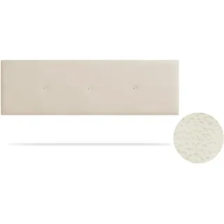 Kopfteil gepolstert Napoli Kunstleder 115x50x5 cm - Eierschale - Moonia , Birkefarben , Holz , 115x5x50 cm , Bett-Kopfteile