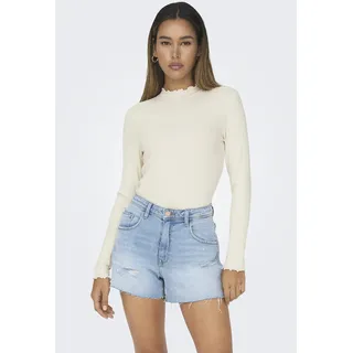 Jdy Damen Jdyfransiska L/S Highneck Top JRS Noos Langarmshirt, Whitecap Gray, S