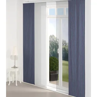 Schiebegardine WIRTH "Sepino" Gr. 2, blau, B:60cm H:175cm, Jacquard, Baumwolle, Polyester, Gardinen, Schiebegardine