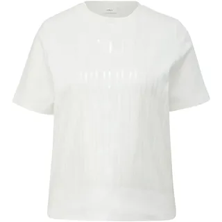 s.Oliver Damen 2144037 T-Shirt mit Pailletten, creme, 44