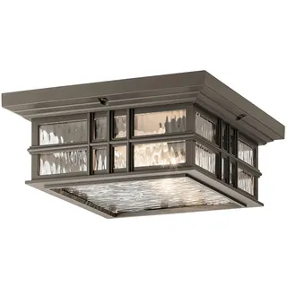 Elstead Lighting AUßENDECKENLEUCHTE , Bronzefarben , Glas , 13.2 cm , Grüner Punkt, RoHS , Lampen & Leuchten, Leuchtenserien