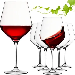 IMPERIAL glass Große Rotweingläser 920ml Set 6-Teilig 'Sydney' Burgundergläser aus Crystalline Glas Weinglas Spülmaschinenfest
